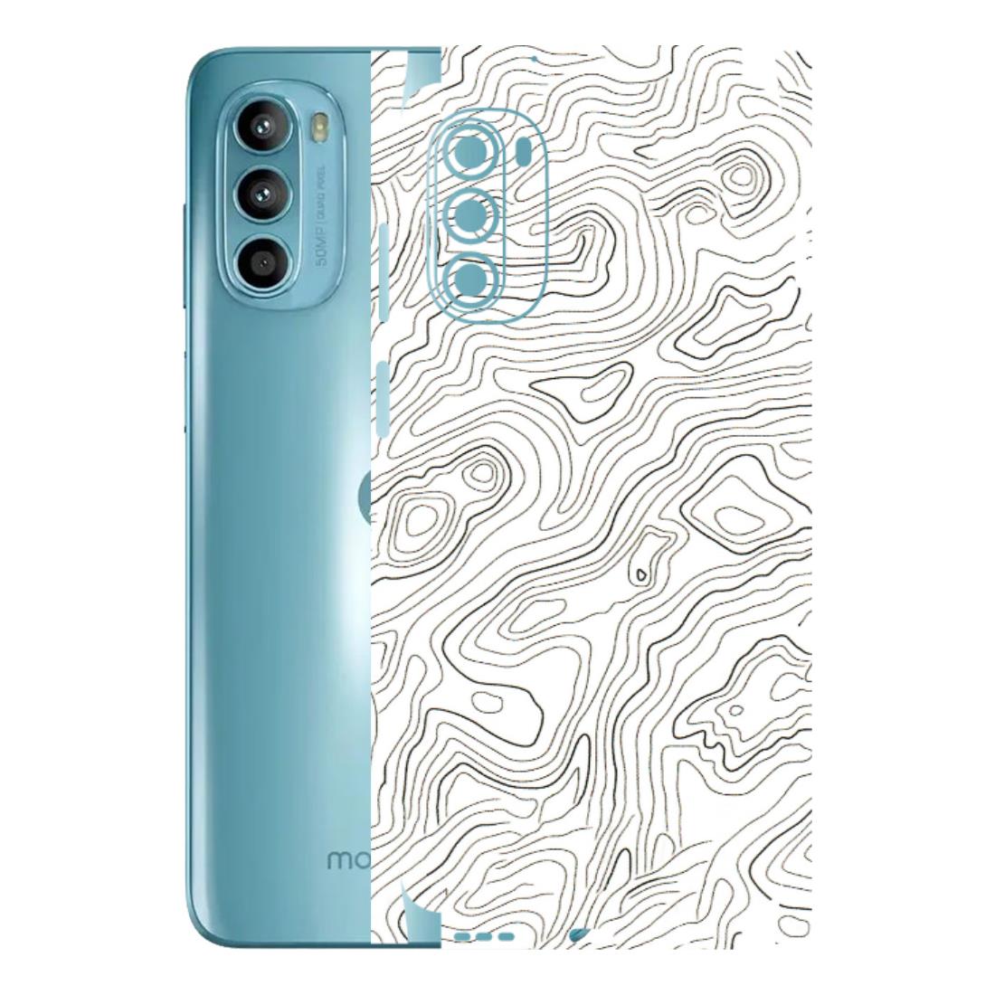 Motorola Phone Skins (All Models) - White Black Swirls - 3D Embossed Finish (L-219) Motorola Moto G52