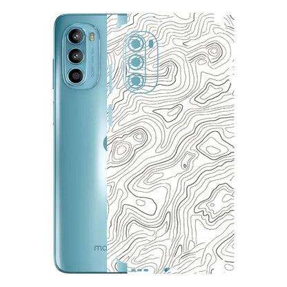 Motorola Phone Skins (All Models) - White Black Swirls - 3D Embossed Finish (L-219) Motorola Moto G52