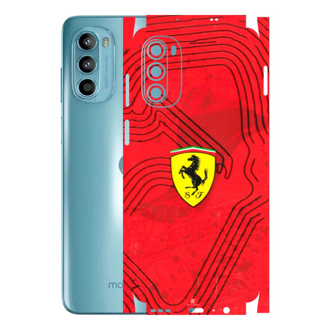 Motorola Phone Skins (All Models) - Red Ferrari Logo Stylish - 3D Embossed Finish (L-238) Motorola Moto G52