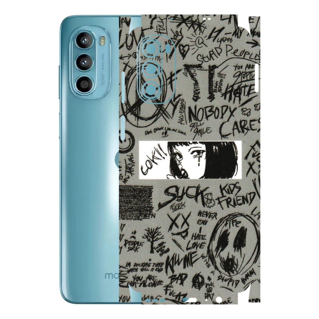Motorola Phone Skins (All Models) - Never Have Love Anime - 3D Embossed Finish (L-260) Motorola Moto G52