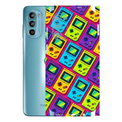 Motorola Phone Skins (All Models) - Gameboy Colourful - 3D Embossed Finish (L-266) Motorola Moto G52