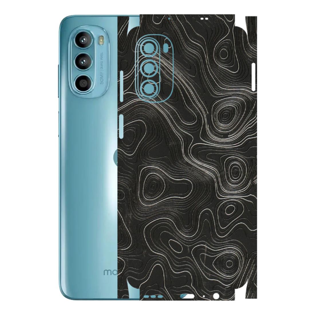 Motorola Phone Skins (All Models) - Abstract White Line Map - 3D Embossed Finish (L-269) Motorola Moto G52