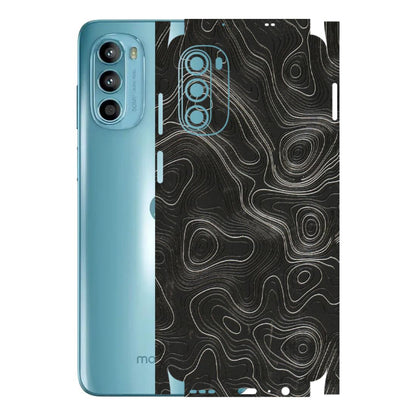 Motorola Phone Skins (All Models) - Abstract White Line Map - 3D Embossed Finish (L-269) Motorola Moto G52