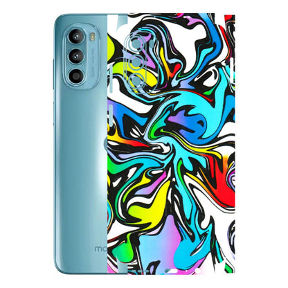Motorola Phone Skins (All Models) - Abstract Colour Paints - 3D Embossed Finish (L-271) Motorola Moto G52