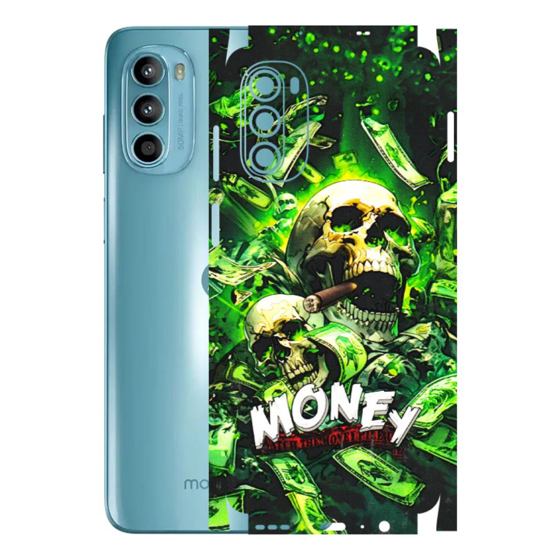Motorola Phone Skins (All Models) - Skull Money - 3D Embossed Finish (L-303) Motorola Moto G52