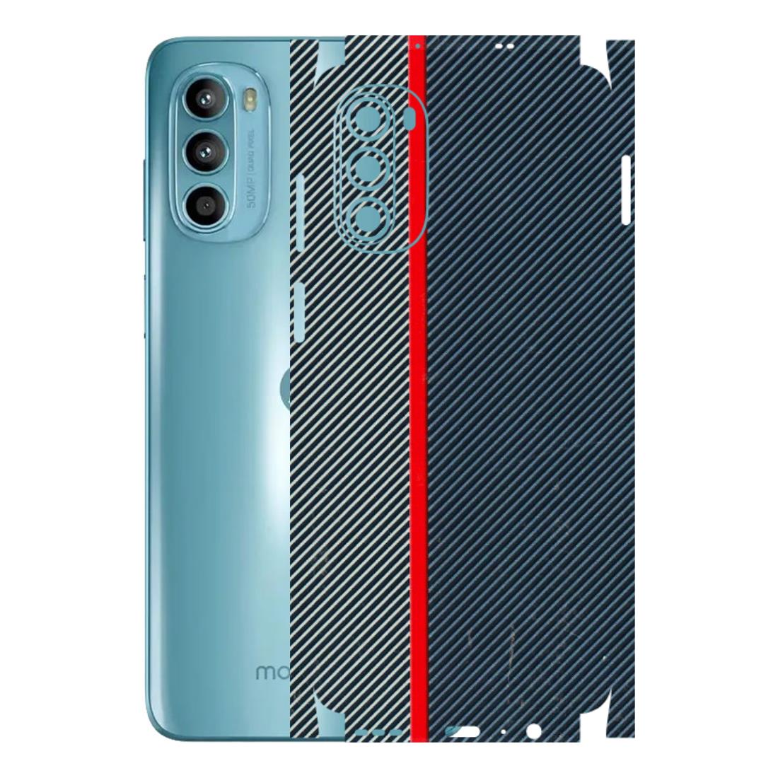 Motorola Phone Skins (All Models) - Blue Sober Lines - 3D Embossed Finish (L-305) Motorola Moto G52