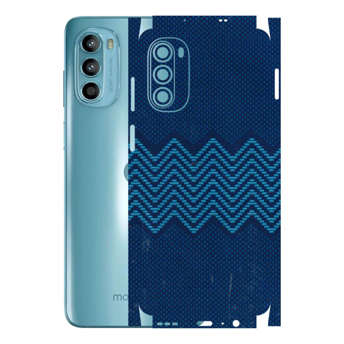 Motorola Phone Skins (All Models) - Blue Sober Waves - 3D Embossed Finish (L-306) Motorola Moto G52