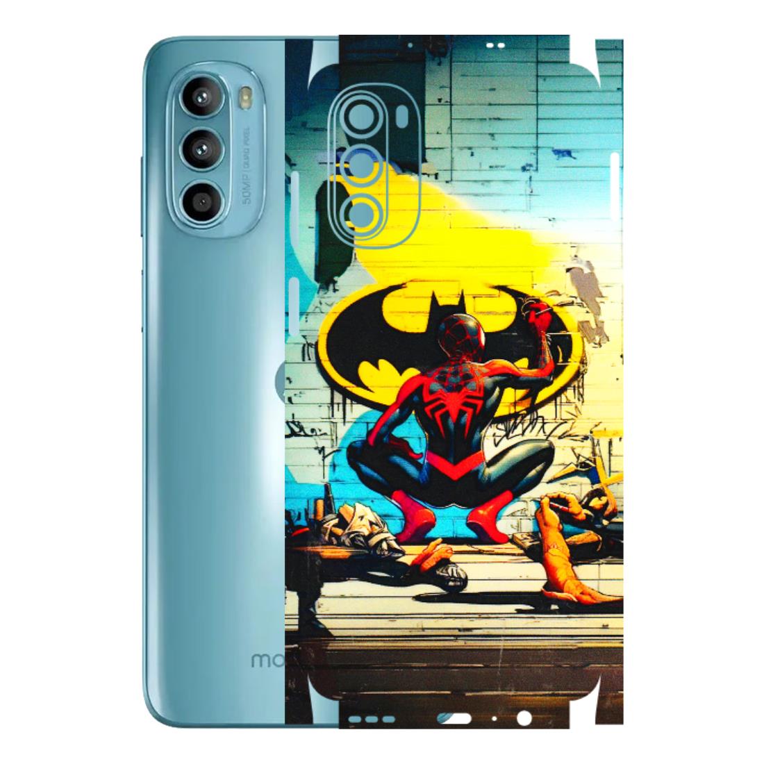 Motorola Phone Skins (All Models) - New Spiderman Bat Logo - 3D Embossed Finish (L-309) Motorola Moto G52