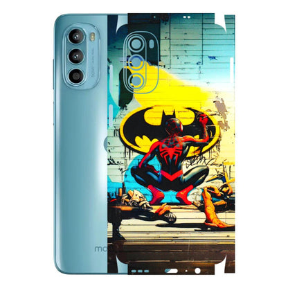 Motorola Phone Skins (All Models) - New Spiderman Bat Logo - 3D Embossed Finish (L-309) Motorola Moto G52