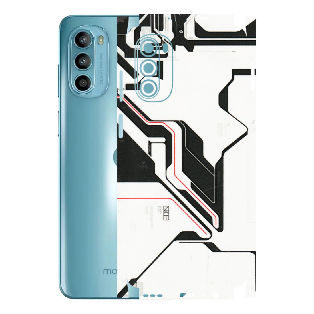 Motorola Phone Skins (All Models) - White Techy Logo - 3D Embossed Finish (L-312) Motorola Moto G52