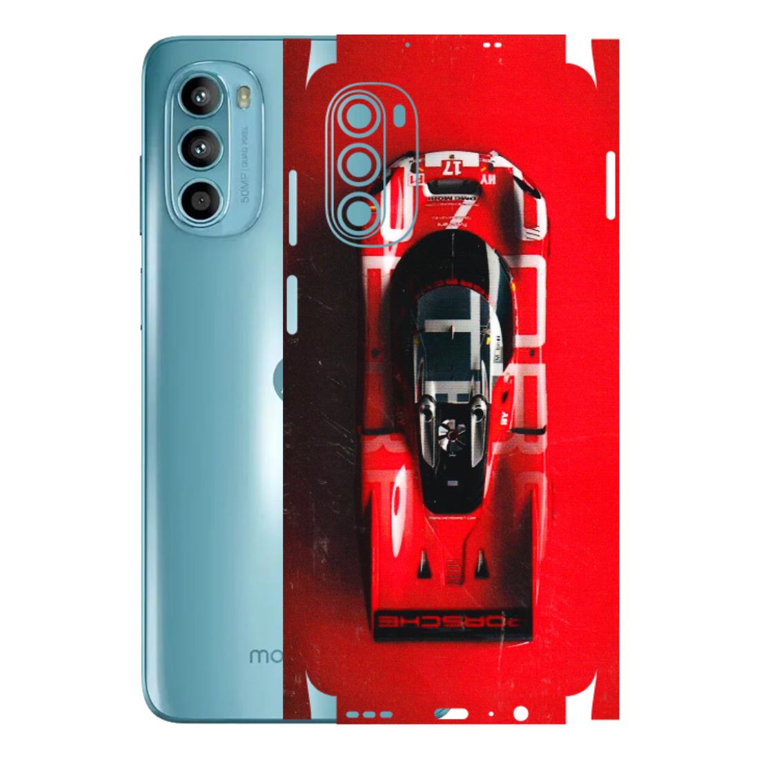Motorola Phone Skins (All Models) - Red Porsche Car Logo - 3D Embossed Finish (L-315) Motorola Moto G52
