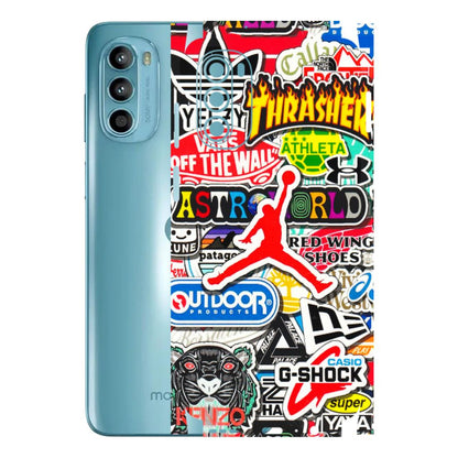 Motorola Phone Skins (All Models) - Multi Brands Sticker Graffiti - 3D Embossed Finish (L-37) Motorola Moto G52