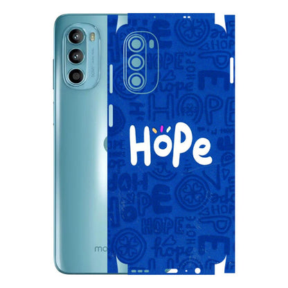 Motorola Phone Skins (All Models) - Hope Doodles Blue - 3D Embossed Finish (L-43) Motorola Moto G52