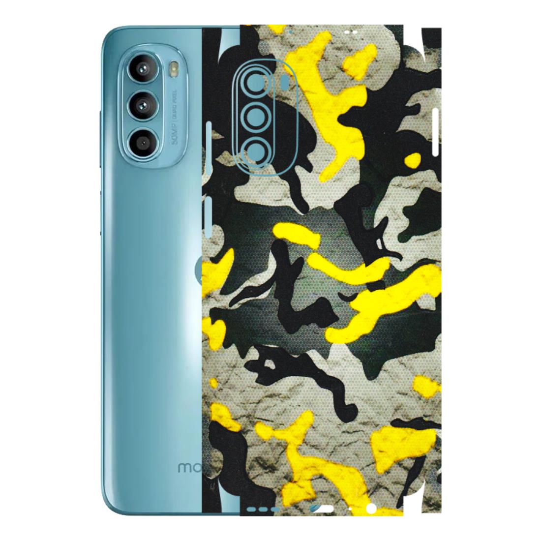 Motorola Phone Skins (All Models) - Yellow Camouflage - 3D Embossed Finish (L-61) Motorola Moto G52