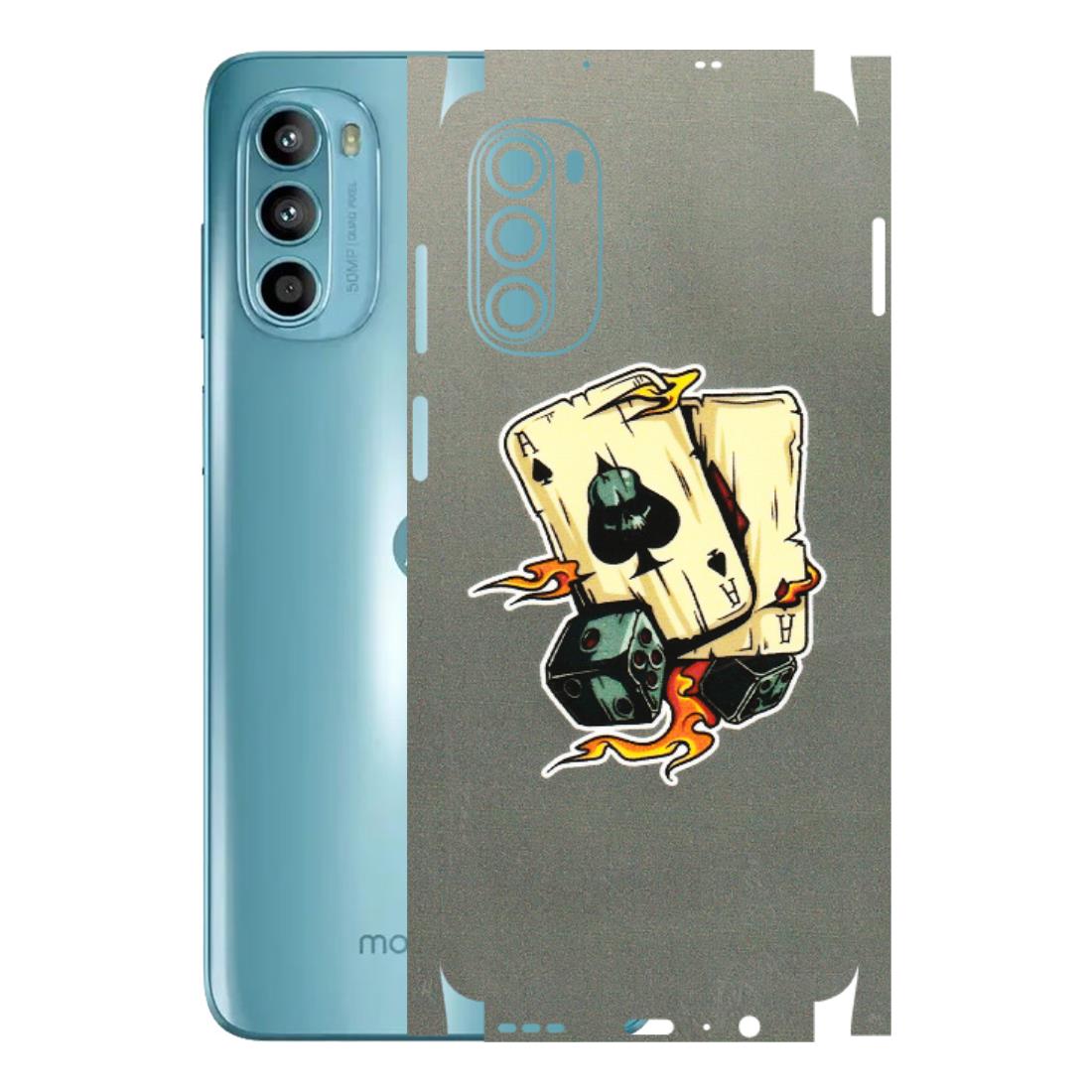 Motorola Phone Skins (All Models) - Grey Cards Of Ace - 3D Embossed Finish (L-77) Motorola Moto G52