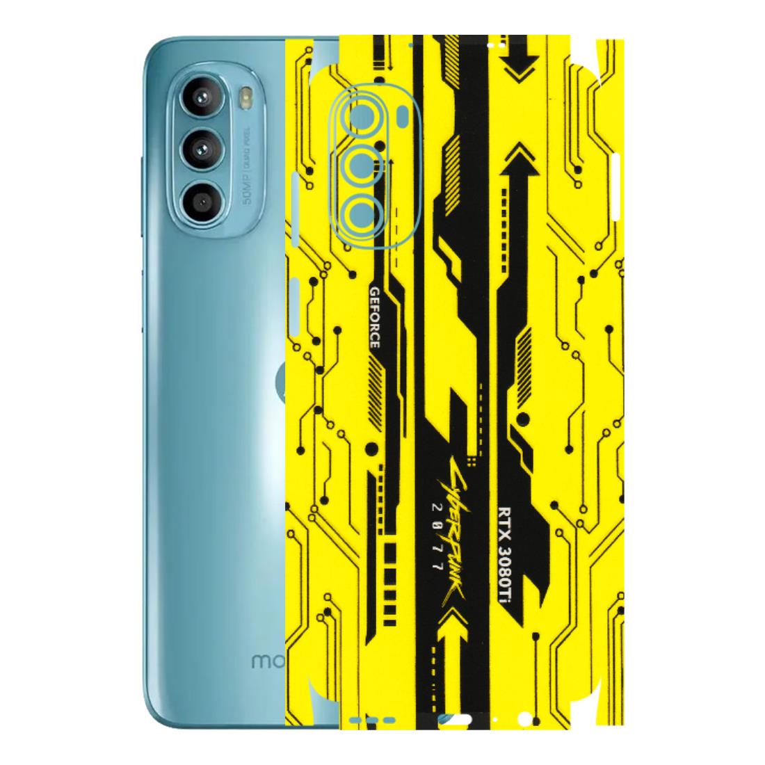 Motorola Phone Skins (All Models) - Yellow Cyberpunk - 3D Embossed Finish (L-93) Motorola Moto G52