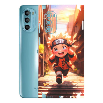 Motorola Phone Skins (All Models) - Naruto Cute Toon Running - Matte Finish (M-04) Motorola Moto G52