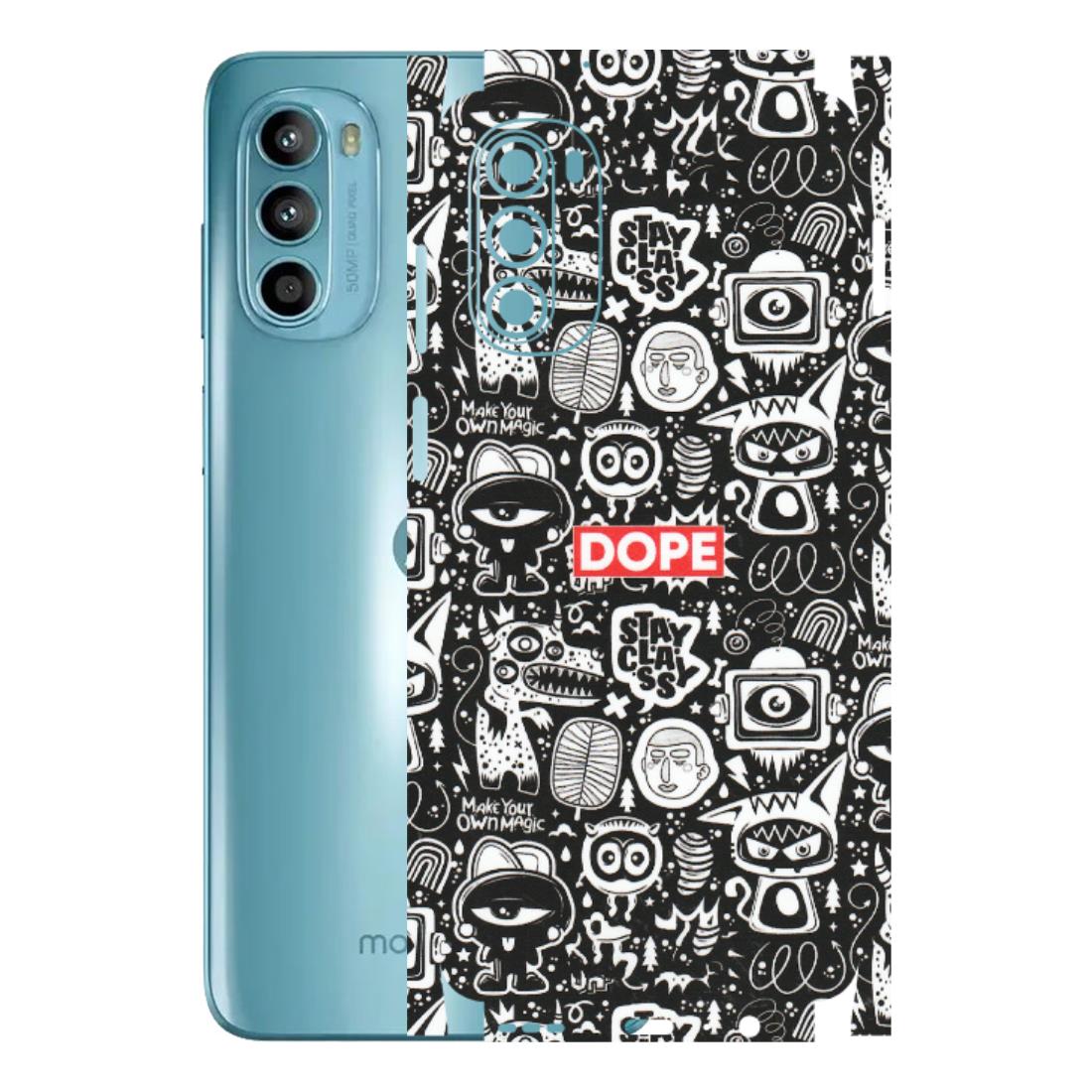 Motorola Phone Skins (All Models) - Dope Stay Classy Black Doodles - Matte Finish (M-126) Motorola Moto G52
