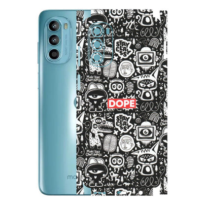 Motorola Phone Skins (All Models) - Dope Stay Classy Black Doodles - Matte Finish (M-126) Motorola Moto G52
