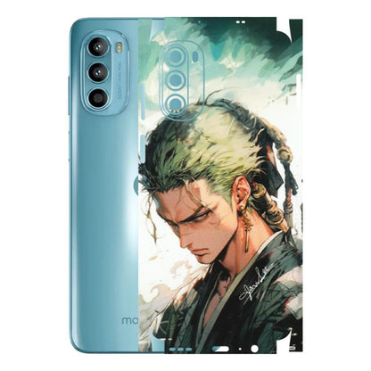 Motorola Phone Skins (All Models) - New Roronoa Zoro One Picece Anime - Matte Finish (M-140) Motorola Moto G52