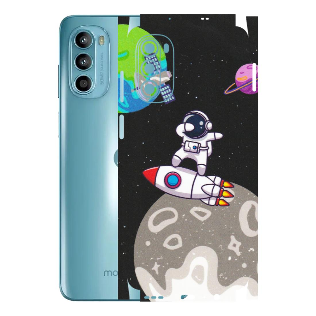 Motorola Phone Skins (All Models) - Astronaut Vibing Toon Running - Matte Finish (M-39) Motorola Moto G52