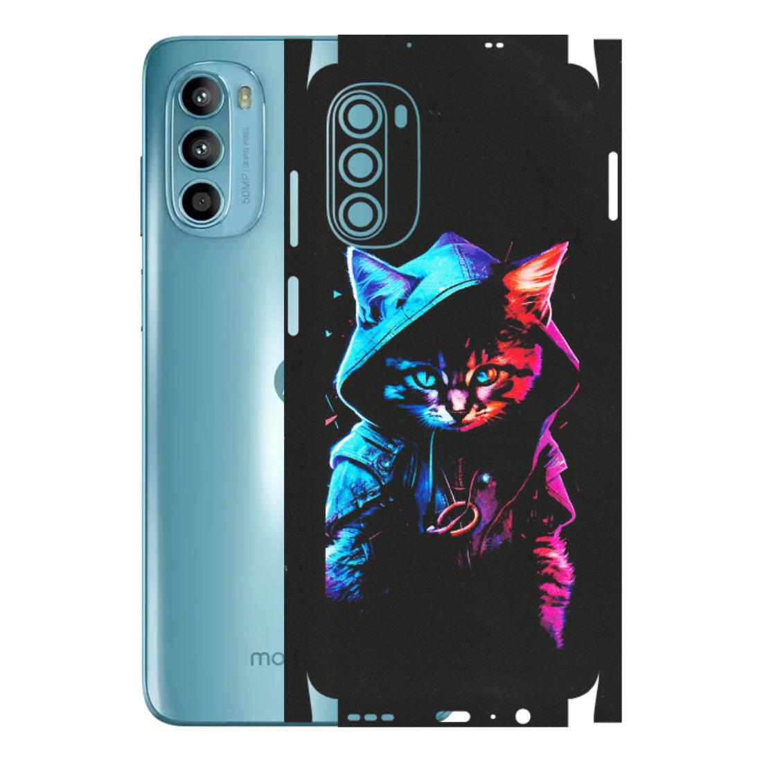Motorola Phone Skins (All Models) - Cyberpunk Cat - Matte Finish (M-45) Motorola Moto G52