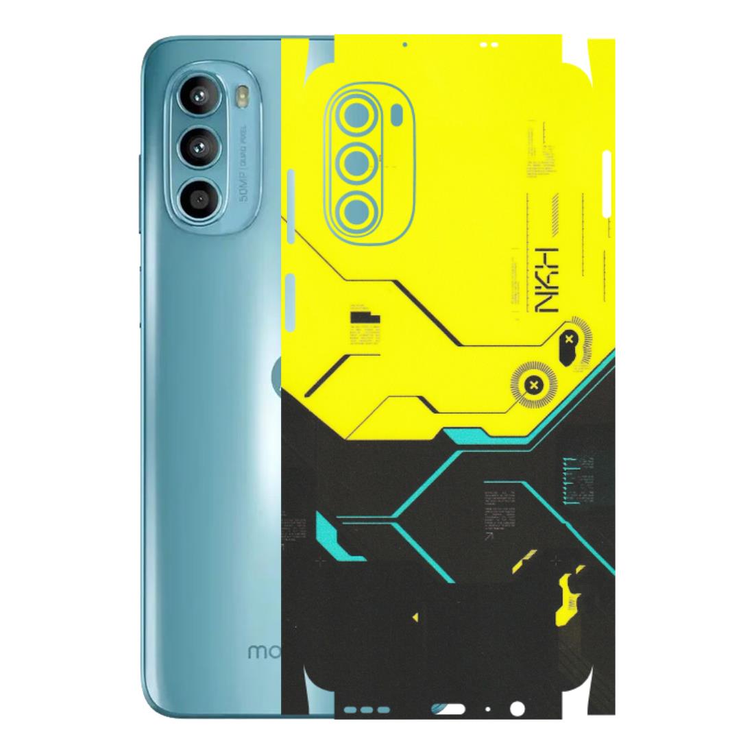 Motorola Phone Skins (All Models) - Black Yellow Technica - Matte Finish (M-53) Motorola Moto G52