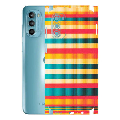Motorola Phone Skins (All Models) - Colourful Stripes Soothing Effect - Matte Finish (M-86) Motorola Moto G52