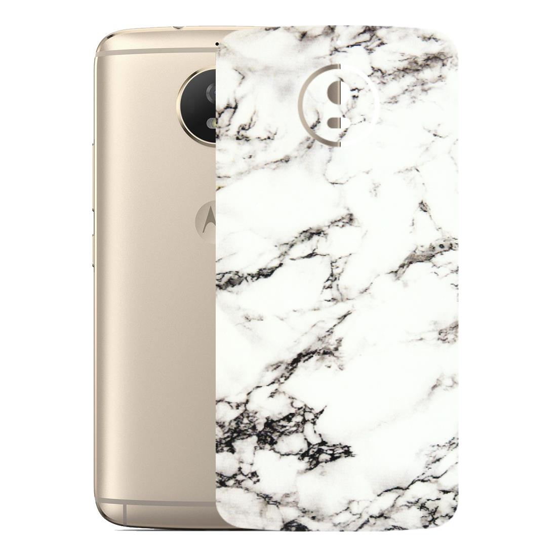 Motorola Phone Skins (All Models) - Black and White Marble Texture - 3D Embossed Finish (L-124) Motorola Moto G5S