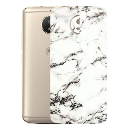 Motorola Phone Skins (All Models) - Black and White Marble Texture - 3D Embossed Finish (L-124) Motorola Moto G5S