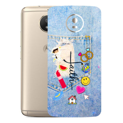 Motorola Phone Skins (All Models) - Denim Jeans Pocket - 3D Embossed Finish (L-134) Motorola Moto G5S
