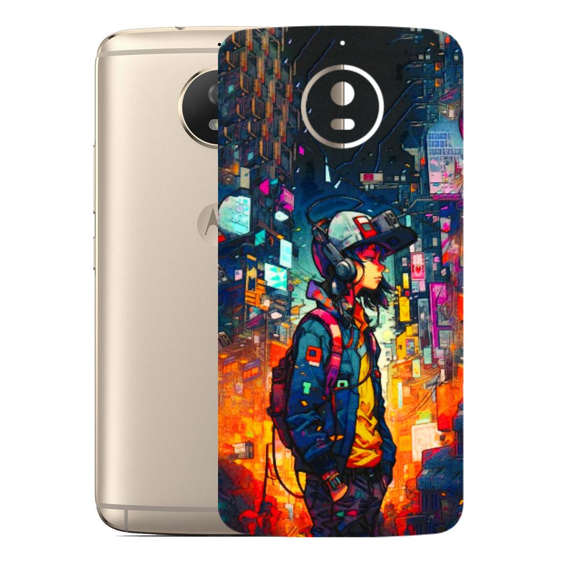 Motorola Phone Skins (All Models) - Street Anime Guy - 3D Embossed Finish (L-158) Motorola Moto G5S