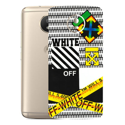 Motorola Phone Skins (All Models) - White Off Abstract - 3D Embossed Finish (L-172) Motorola Moto G5S