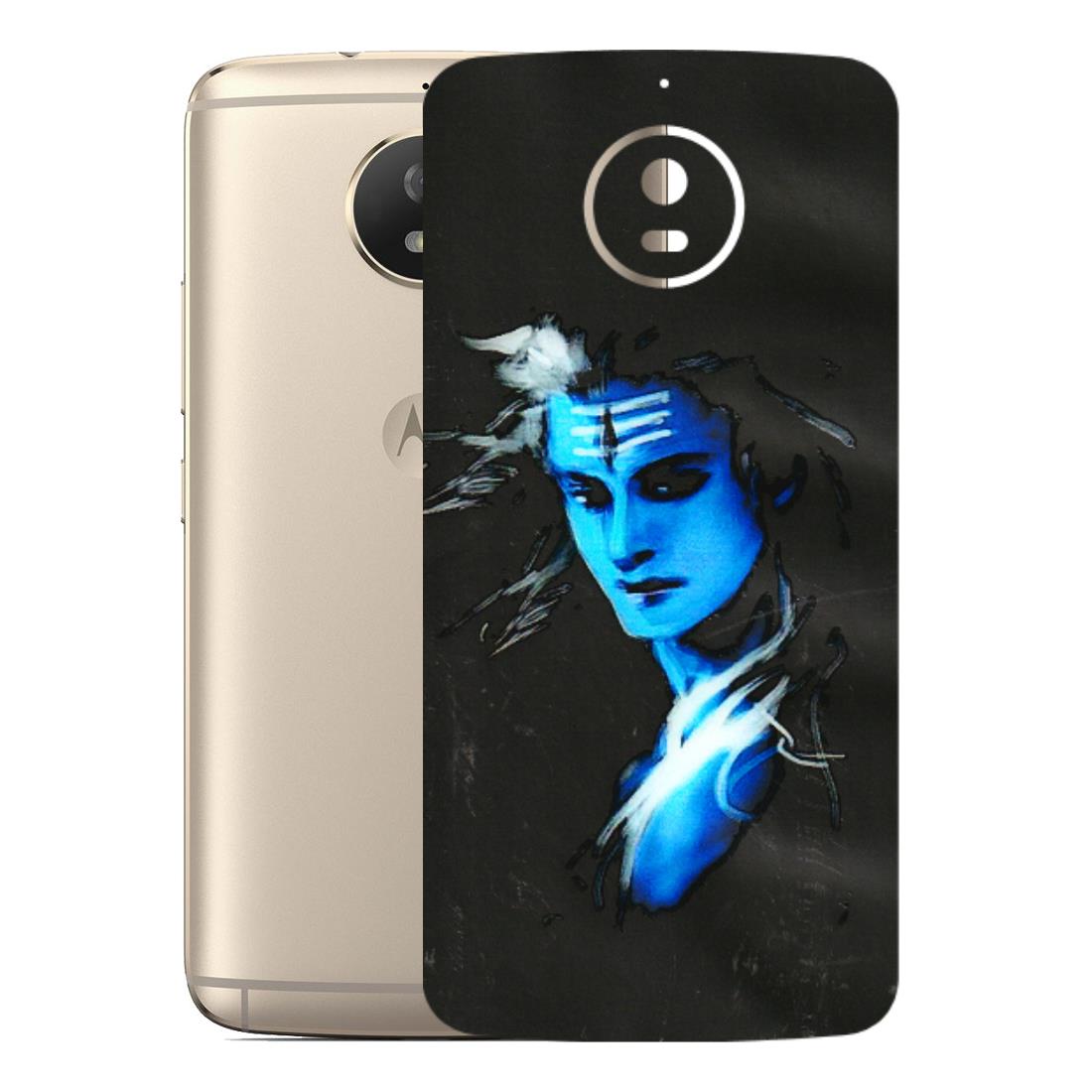 Motorola Phone Skins (All Models) - Har Har Mahadev Blue/Black - 3D Embossed Finish (L-185) Motorola Moto G5S