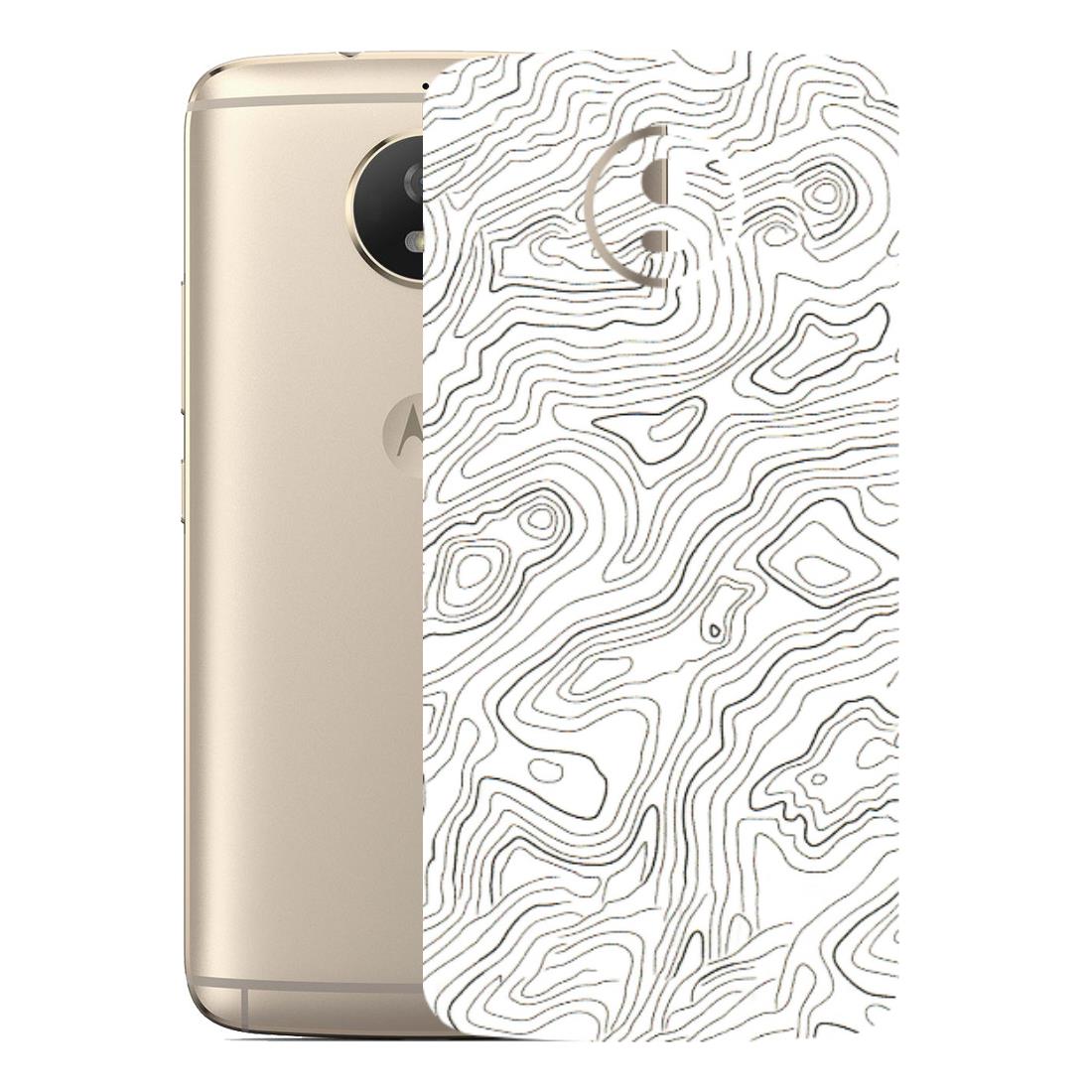 Motorola Phone Skins (All Models) - White Black Swirls - 3D Embossed Finish (L-219) Motorola Moto G5S