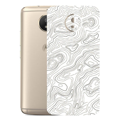 Motorola Phone Skins (All Models) - White Black Swirls - 3D Embossed Finish (L-219) Motorola Moto G5S