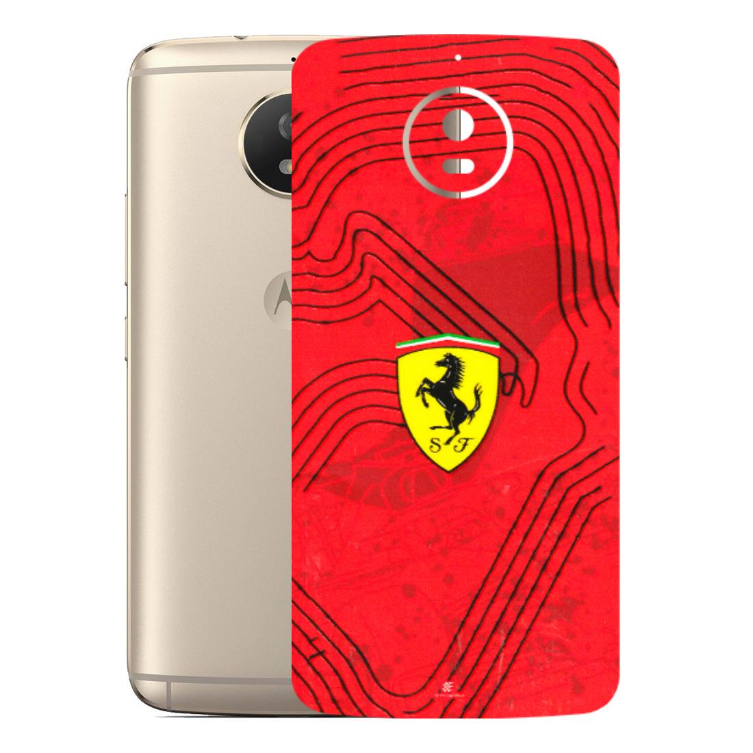 Motorola Phone Skins (All Models) - Red Ferrari Logo Stylish - 3D Embossed Finish (L-238) Motorola Moto G5S
