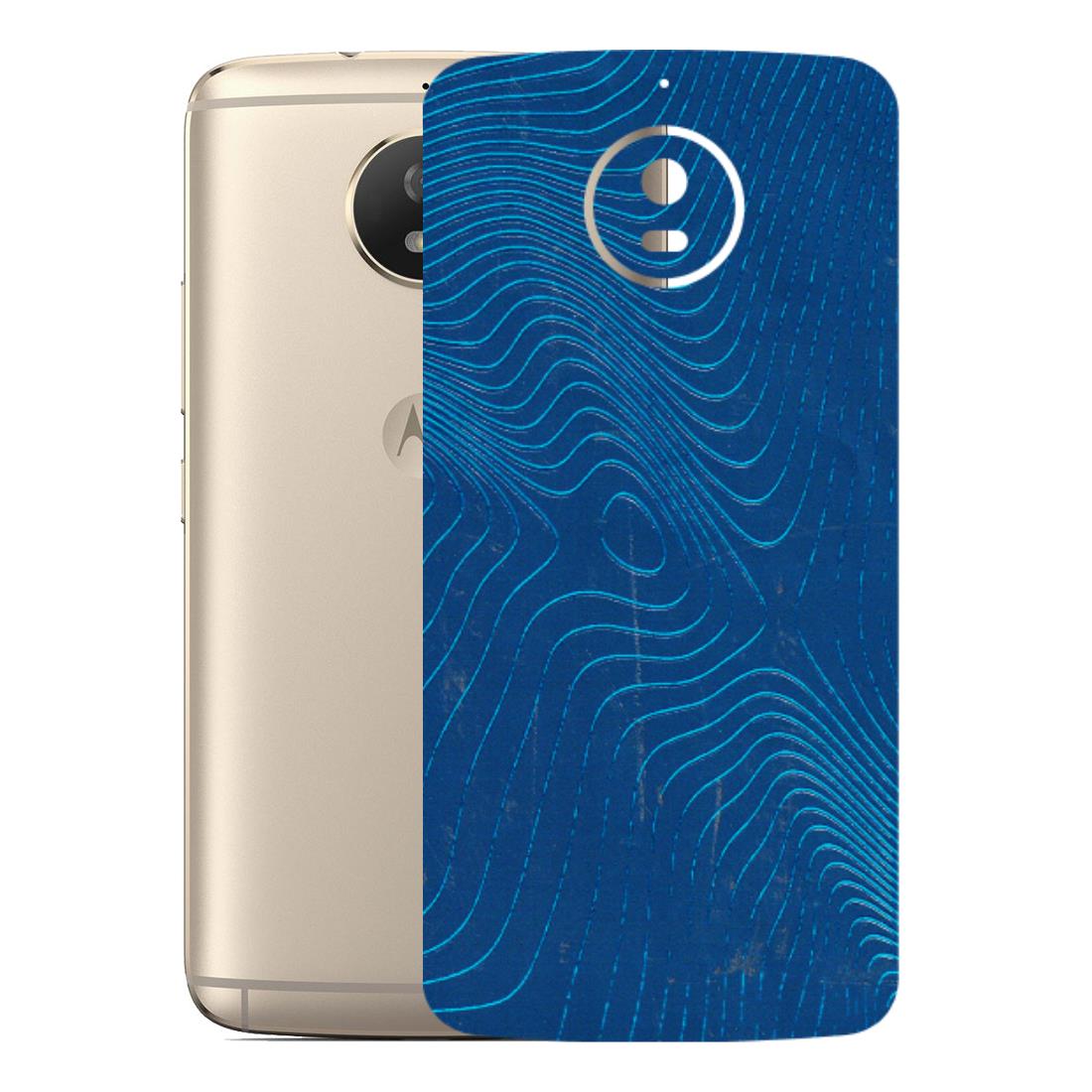 Motorola Phone Skins (All Models) - Abstract Blue Line Map - 3D Embossed Finish (L-272) Motorola Moto G5S
