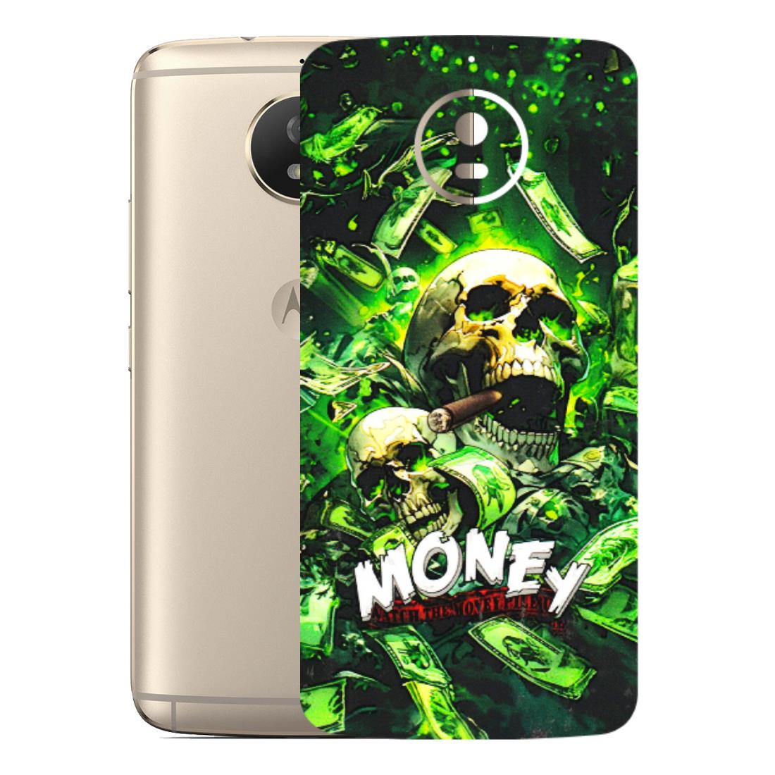Motorola Phone Skins (All Models) - Skull Money - 3D Embossed Finish (L-303) Motorola Moto G5S