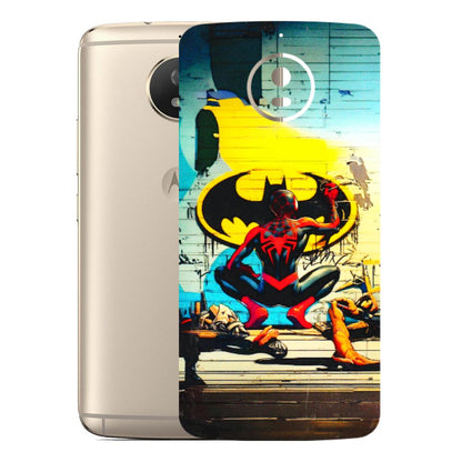 Motorola Phone Skins (All Models) - New Spiderman Bat Logo - 3D Embossed Finish (L-309) Motorola Moto G5S