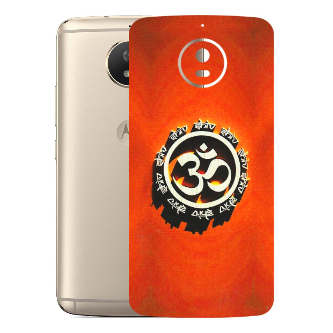 Motorola Phone Skins (All Models) - Aum Shiv Orange - 3D Embossed Finish (L-32) Motorola Moto G5S