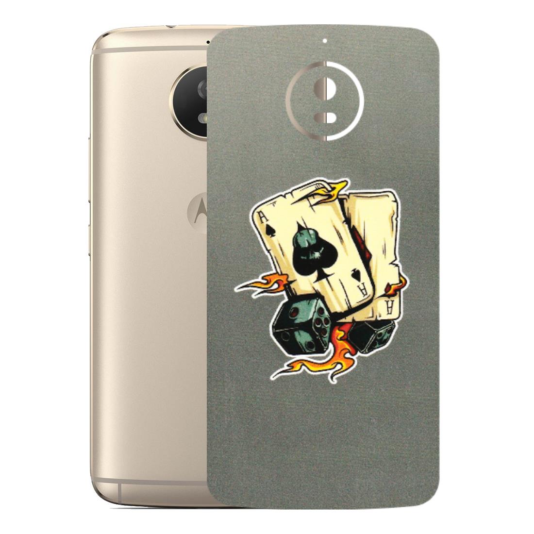 Motorola Phone Skins (All Models) - Grey Cards Of Ace - 3D Embossed Finish (L-77) Motorola Moto G5S
