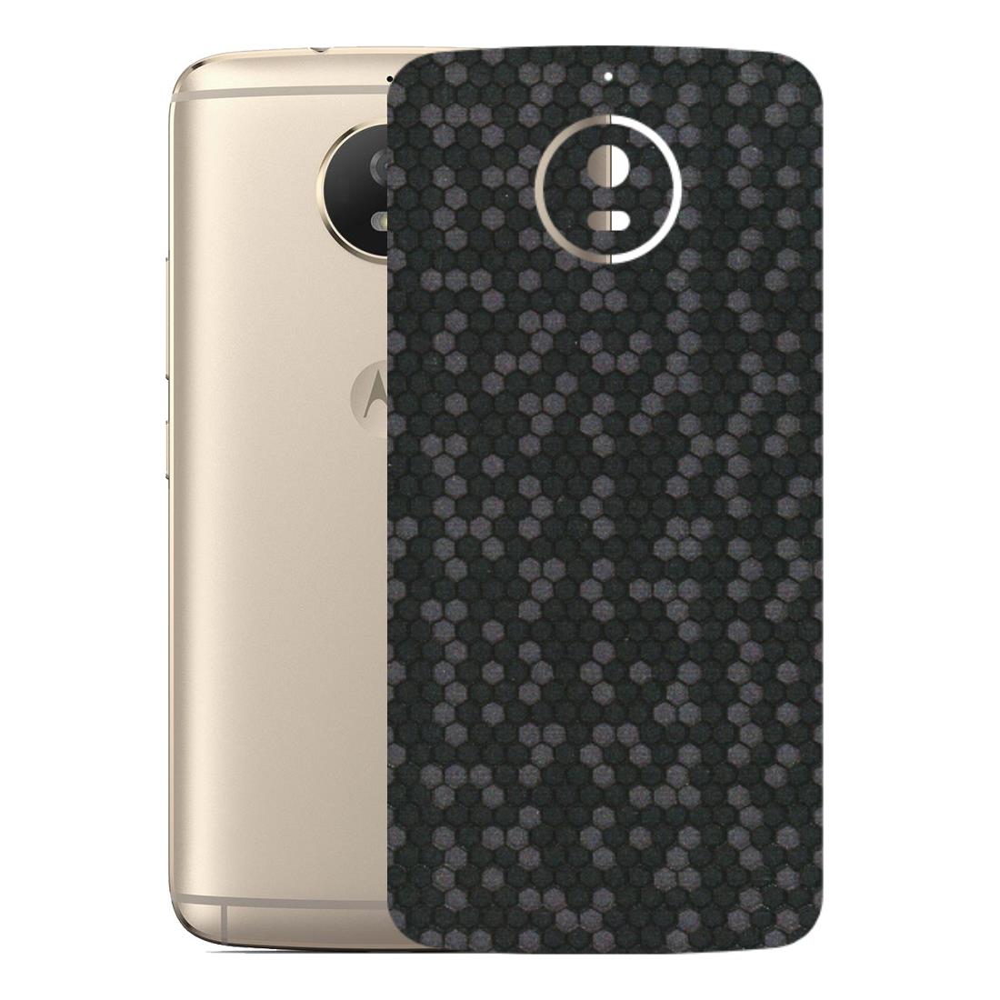 Motorola Phone Skins (All Models) - Black Grey Honeycomb Sober - 3D Embossed Finish (L-85) Motorola Moto G5S