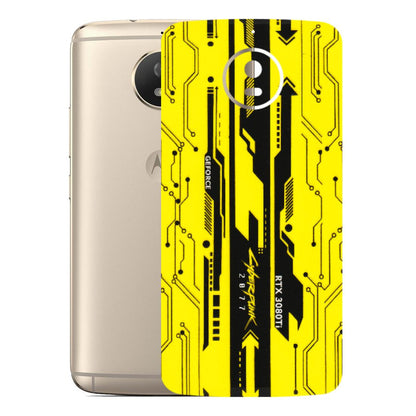 Motorola Phone Skins (All Models) - Yellow Cyberpunk - 3D Embossed Finish (L-93) Motorola Moto G5S