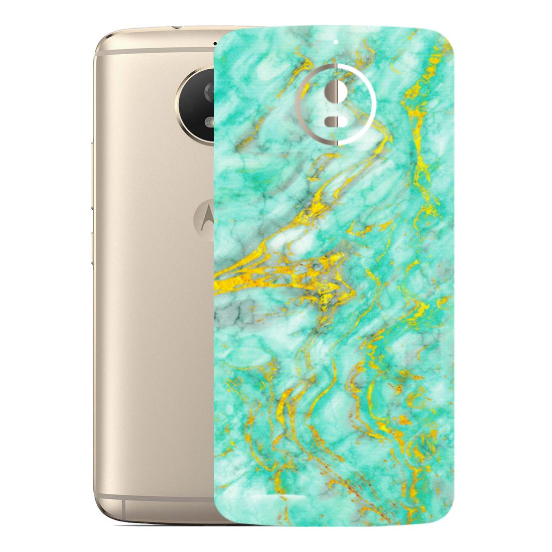 Motorola Phone Skins (All Models) - Green And Gold Marble Feel - Matte Finish (M-16) Motorola Moto G5S