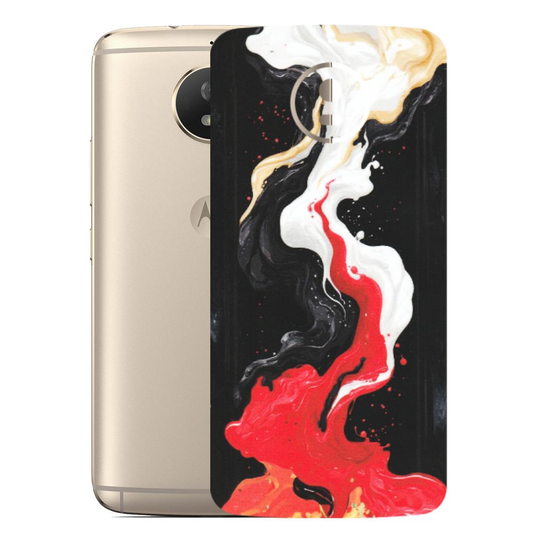 Motorola Phone Skins (All Models) - Black Red White Paint Splash Fusion - Matte Finish (M-56) Motorola Moto G5S