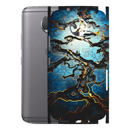 Motorola Phone Skins (All Models) - Blue Gold Abstract - 3D Embossed Finish (L-11) Motorola Moto G5S Plus