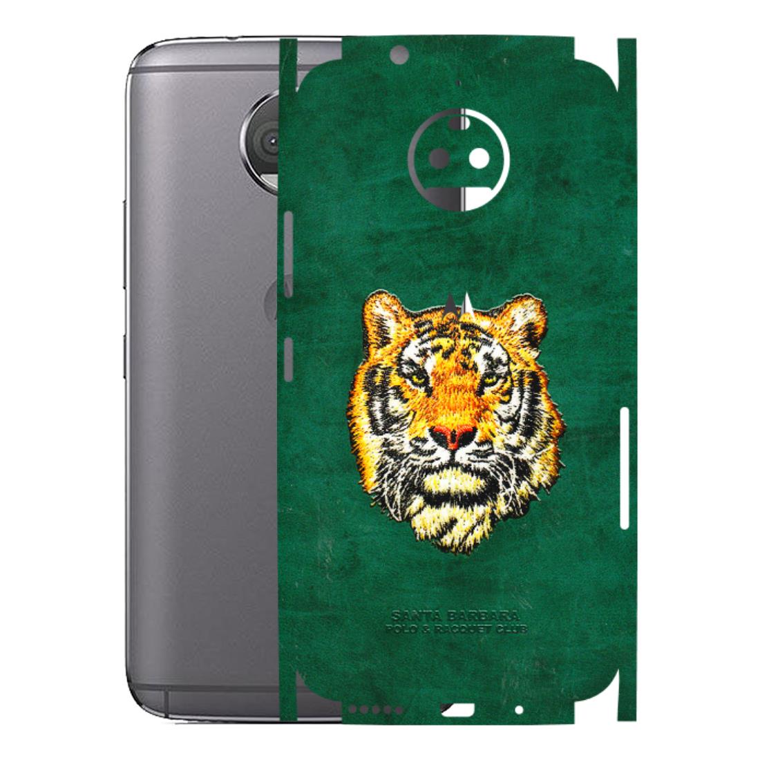 Motorola Phone Skins (All Models) - Leather Feel Tiger - 3D Embossed Finish (L-111) Motorola Moto G5S Plus