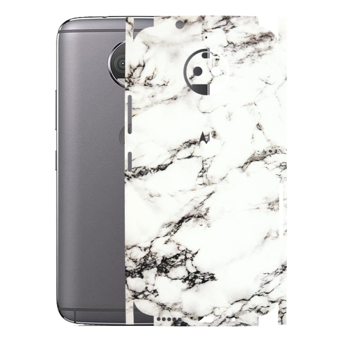 Motorola Phone Skins (All Models) - Black and White Marble Texture - 3D Embossed Finish (L-124) Motorola Moto G5S Plus