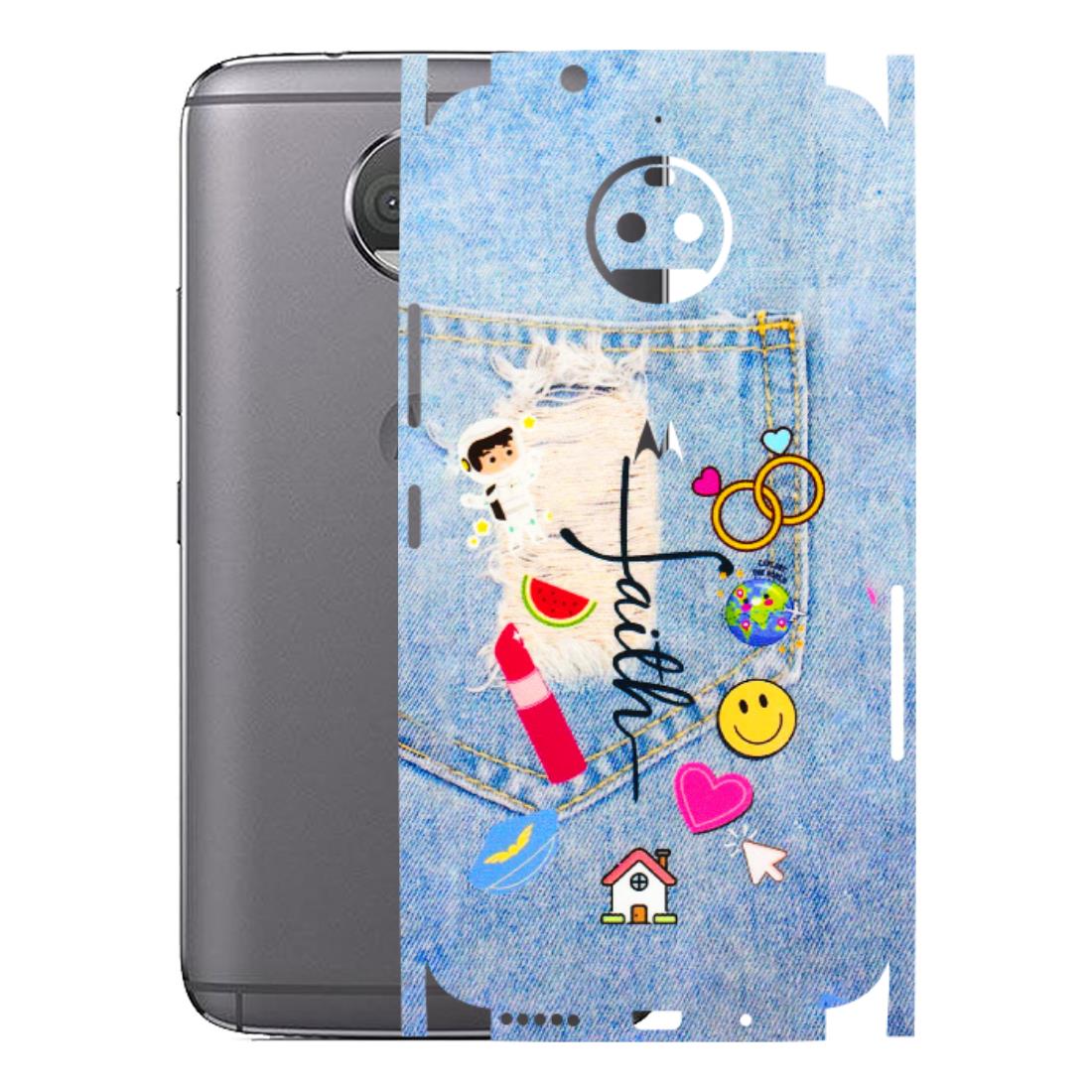 Motorola Phone Skins (All Models) - Denim Jeans Pocket - 3D Embossed Finish (L-134) Motorola Moto G5S Plus